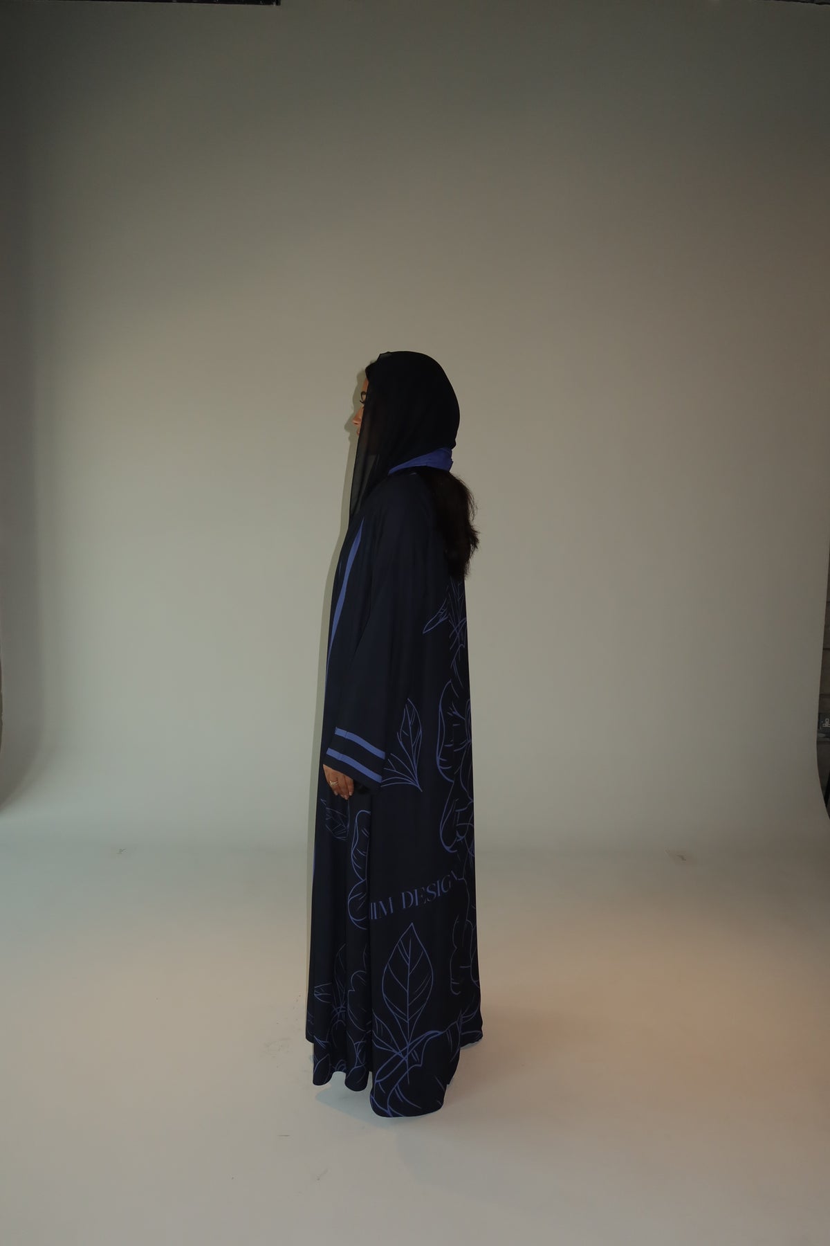 Purple printed abaya