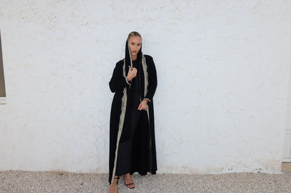 Beige lace abaya
