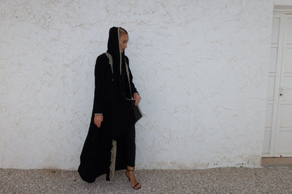 Beige lace abaya