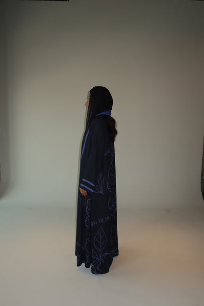 Purple printed abaya