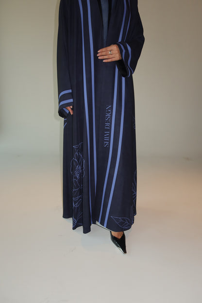 Purple printed abaya
