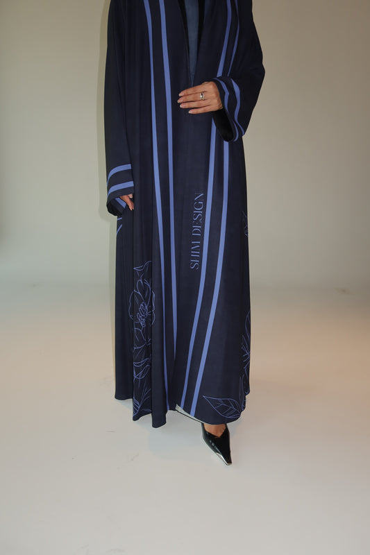 Purple printed abaya