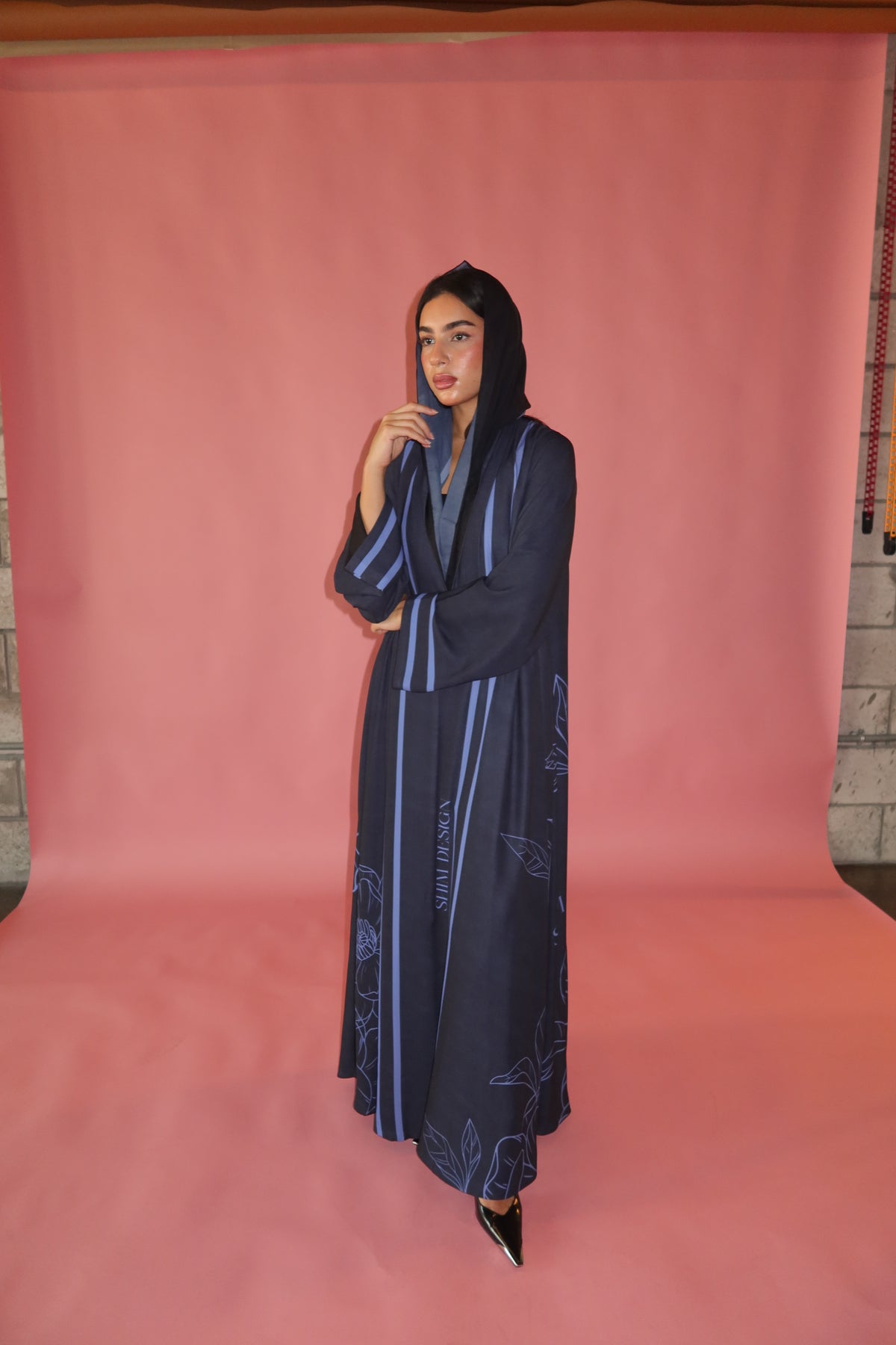 Purple printed abaya