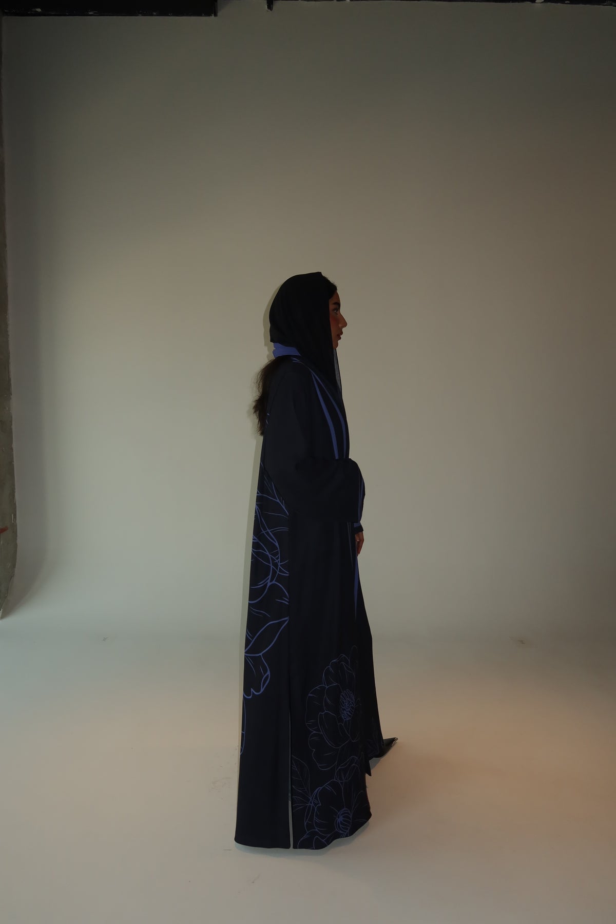 Purple printed abaya