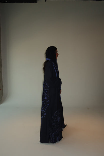 Purple printed abaya