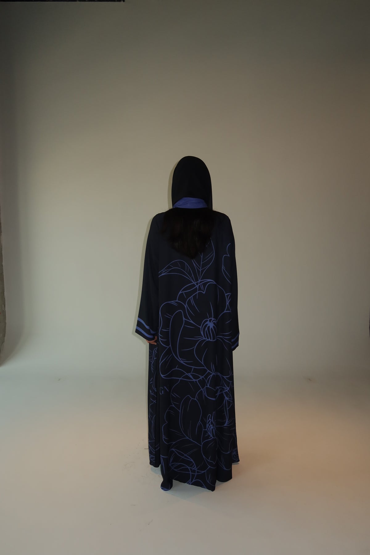 Purple printed abaya